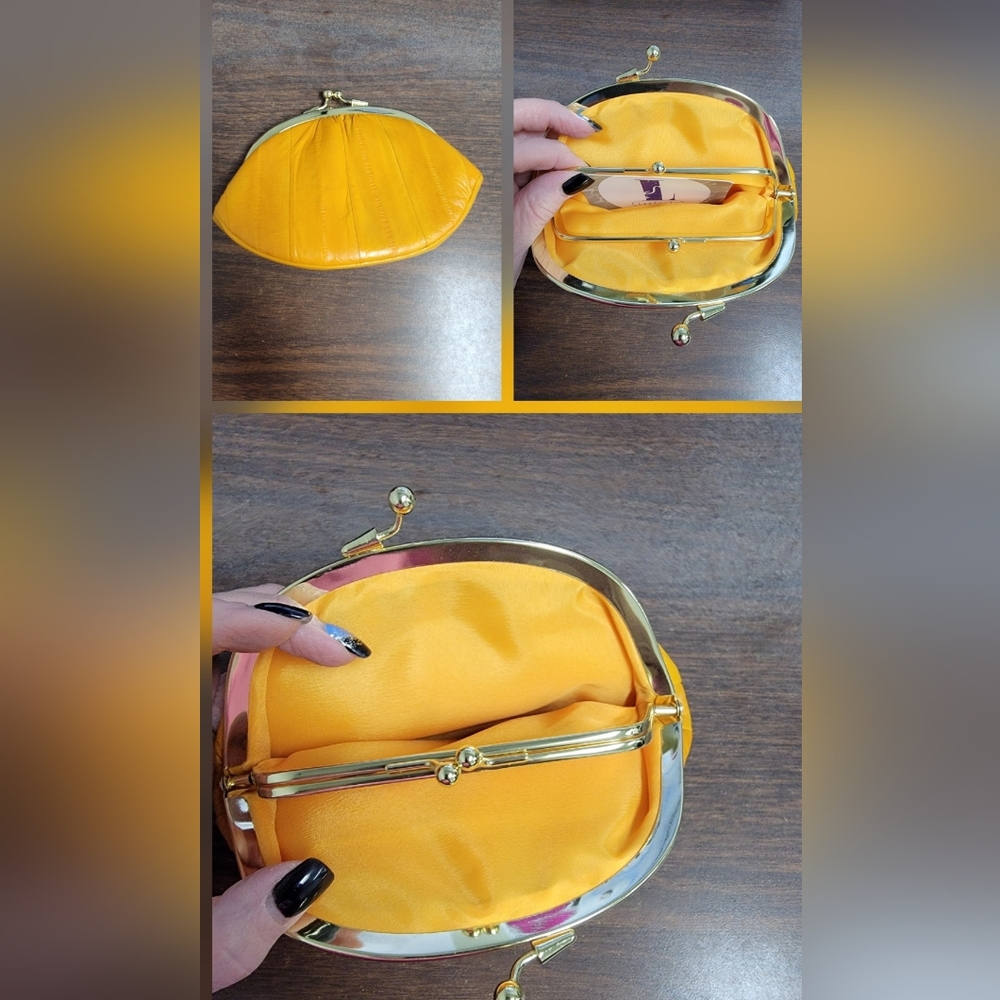 Like New- Vintage-Unique eel skin clutch purse.Super Smooth Material